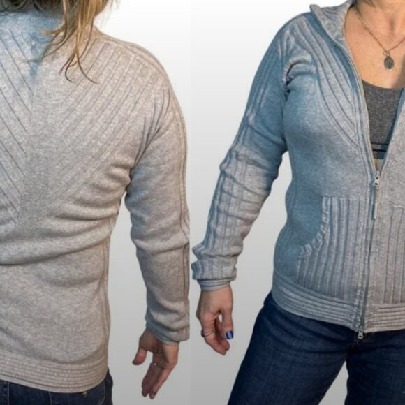 Athleta OC Freestone Rib Knit Jacket Full-Zip-Front Mockneck - Picture 1 of 8